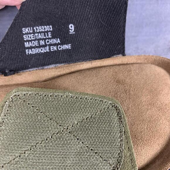 Mountain Ridge Mens Size 9 Casual Green Faux Suede Sliders Molded Cork Sole - Picture 5 of 6